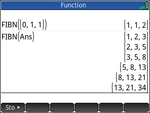 FIBN generating the standerd Fibonacci Sequence