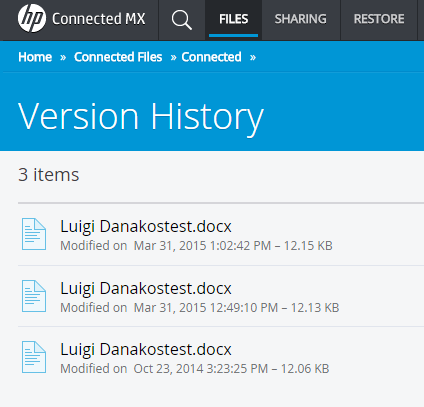 HP Connected MX - Version history.png