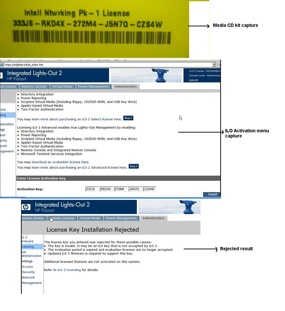 ilo activation key