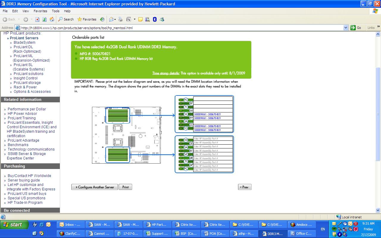 G6 DDR3 Memory Configuration Tool - Hewlett Packard Enterprise Community