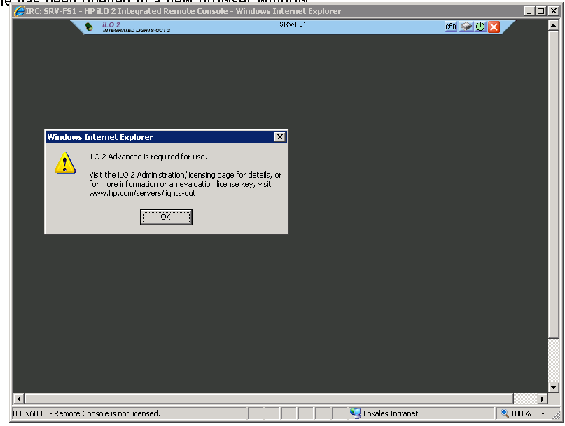 remote console not working on DL380 G5 / iLO 2 1.6... - Hewlett Packard  Enterprise Community