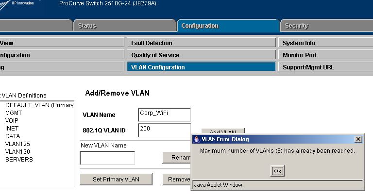HP ProCurve 2510-24G Maximun number of VLANs - Hewlett Packard Enterprise  Community