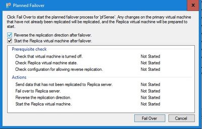17 What happens from Site A when you select Planned Failover