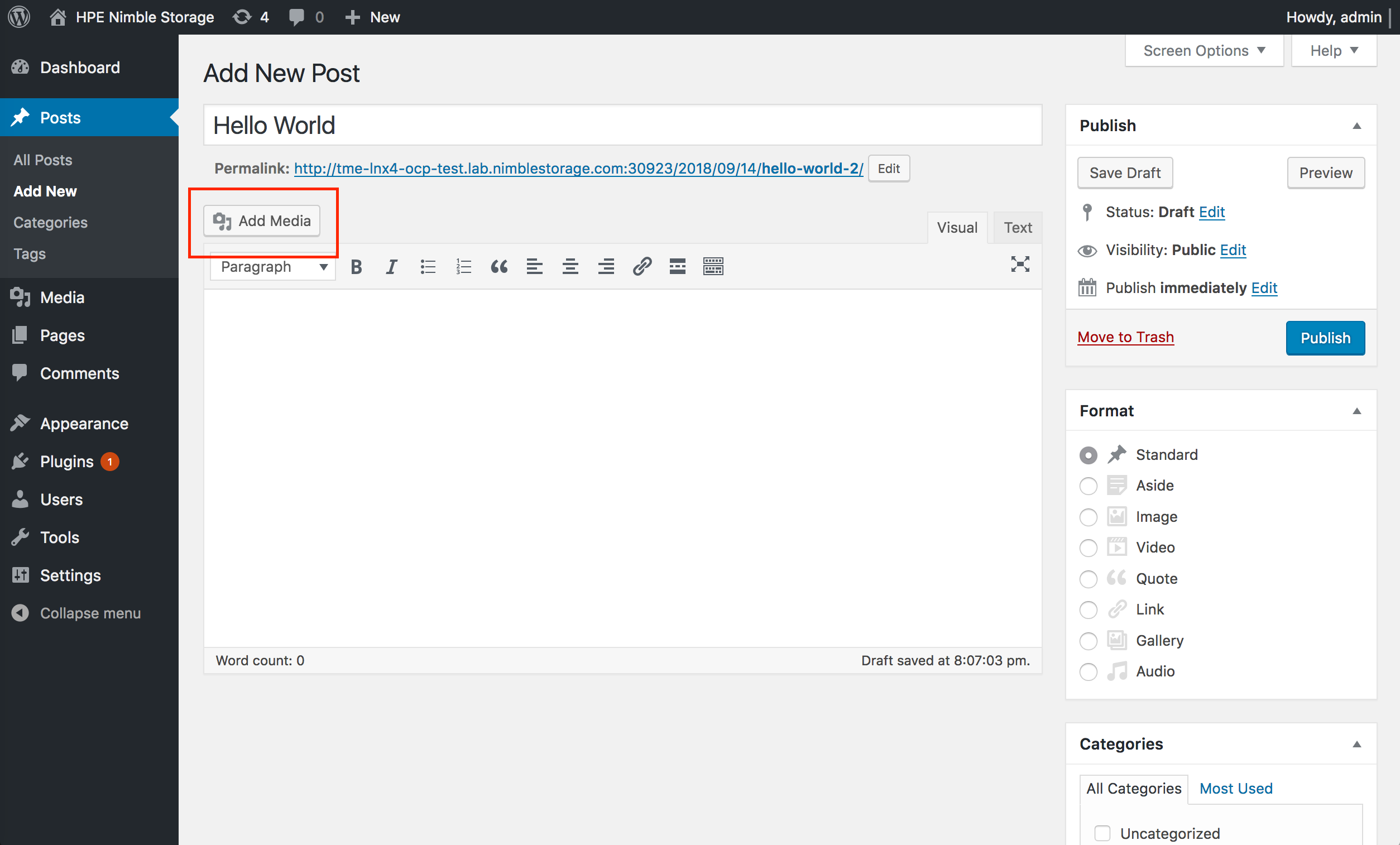 Add file to WordPress post