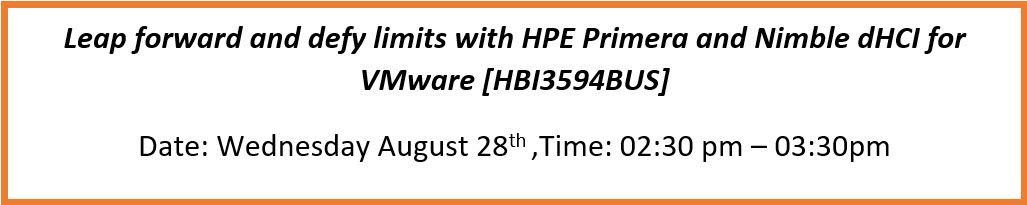 breakout session - HPE Storage