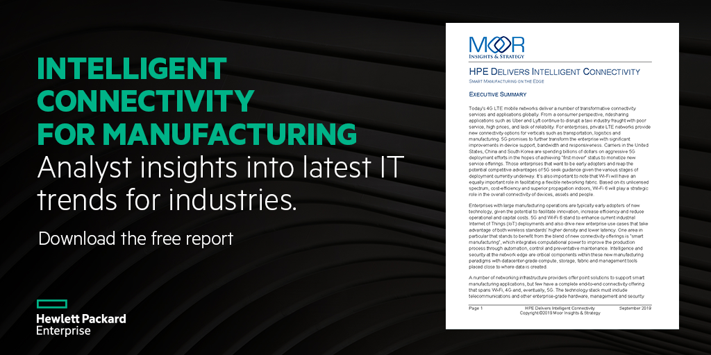 HPE delivers intelligent connectivity for manufacturing