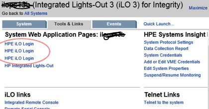 multiple "HPE ILO Login " for HPUX Integrity servers