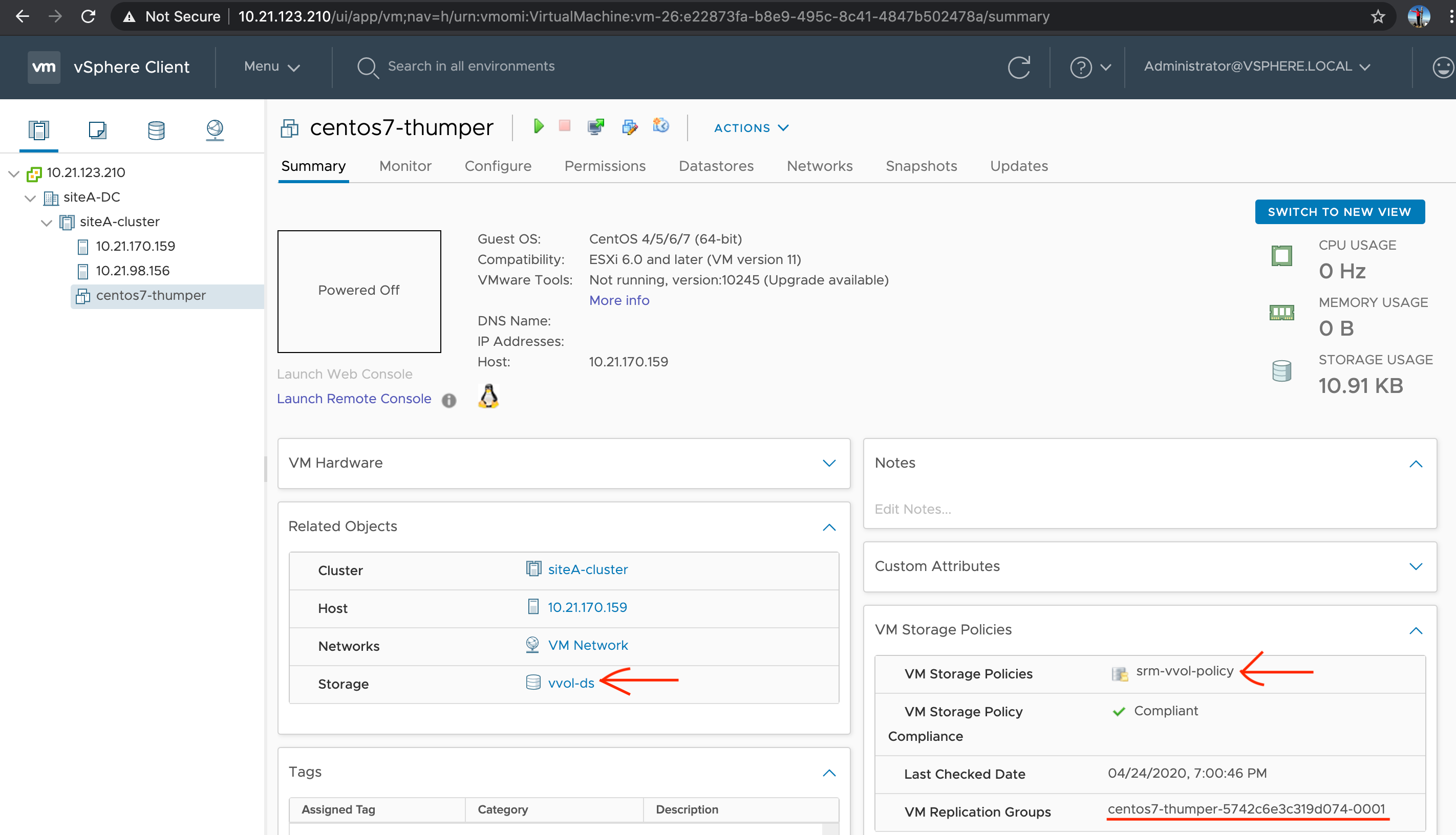 Figure 31: Confirm VM compliance and RG