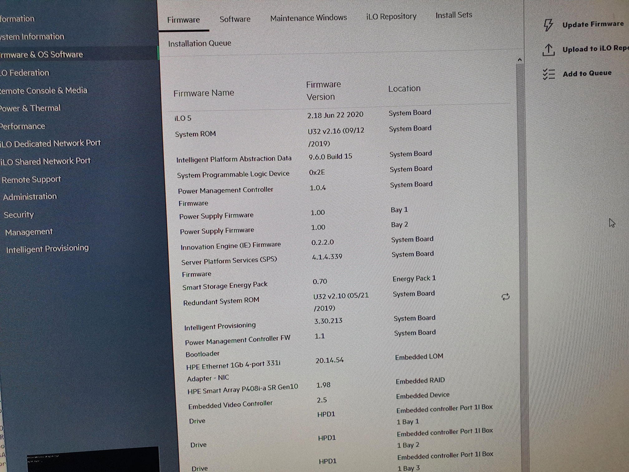 Solved: DL360Gen10 system ROM/BIOS update - Hewlett Packard Enterprise  Community