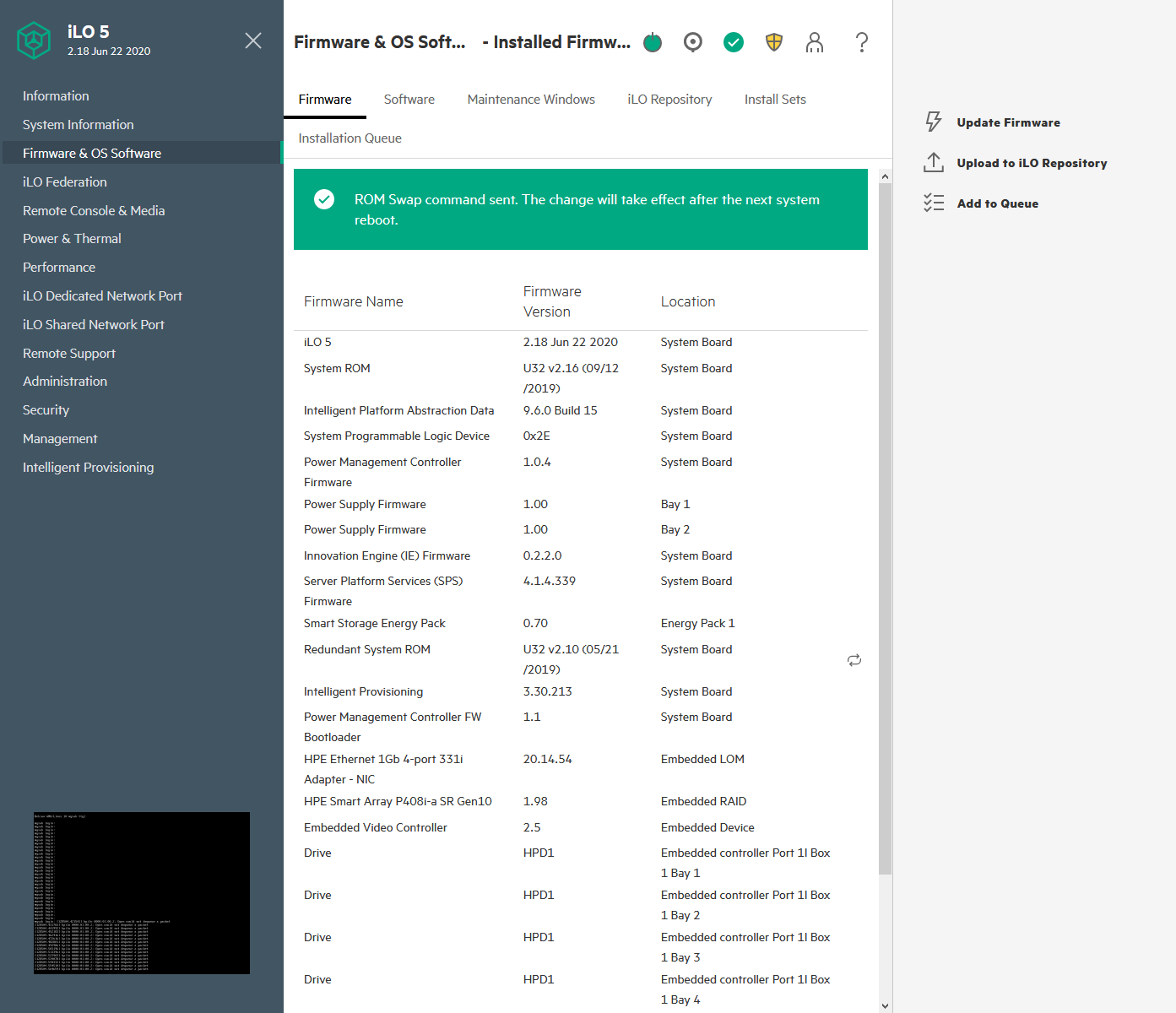 Solved: DL360Gen10 system ROM/BIOS update - Hewlett Packard Enterprise  Community