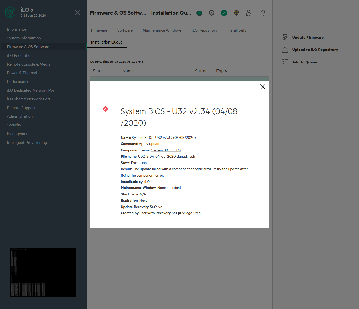 Solved: DL360Gen10 system ROM/BIOS update - Hewlett Packard Enterprise  Community