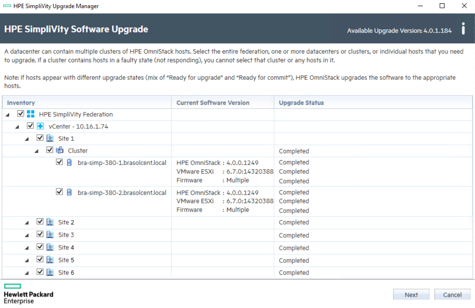 HPE SimpliVity Upgrade Manager