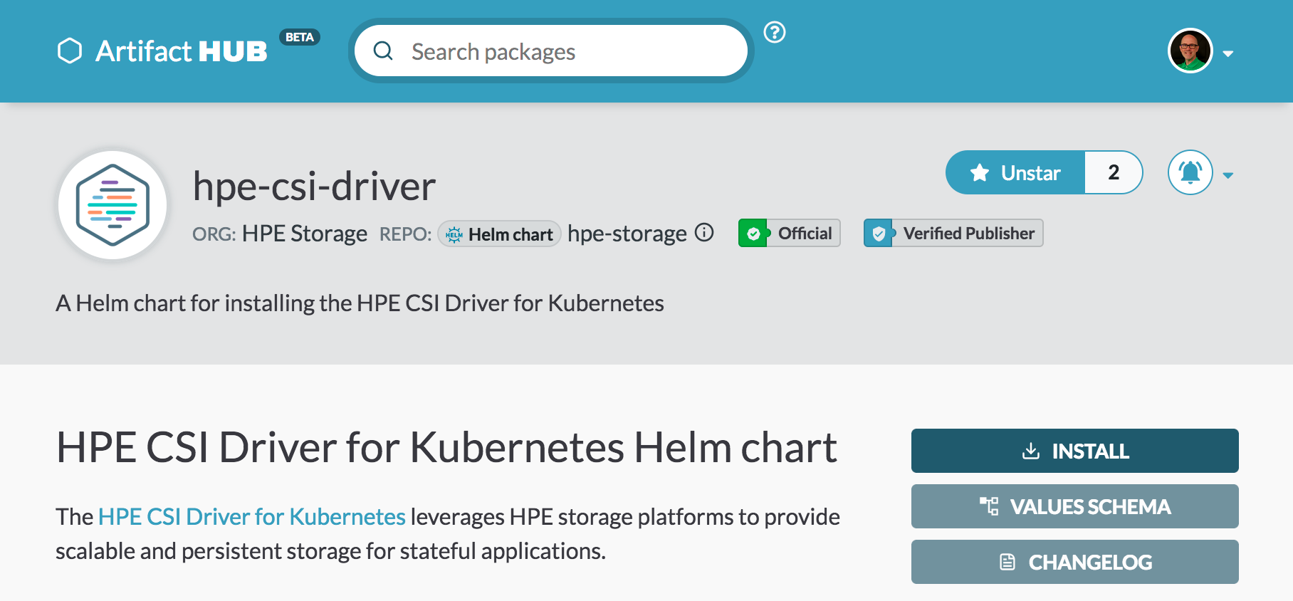 HPE CSI Driver for Kubernetes Helm chart