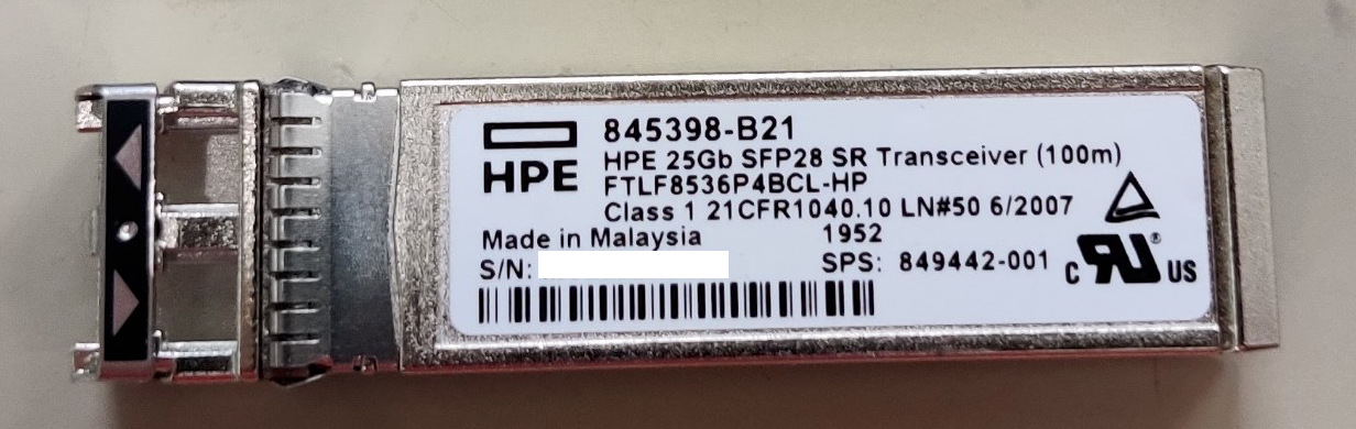 Solved: HPE 25Gb SFP28 SR 845398-B21 - Solved: HPE 25Gb SFP28 SR 845398-B21 -