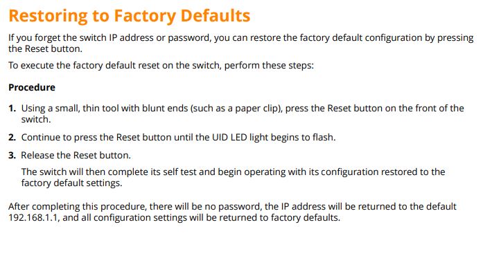 Solved: Cant reset to factory default 1930 24G 4SFP/SFP+ S... - Hewlett  Packard Enterprise Community