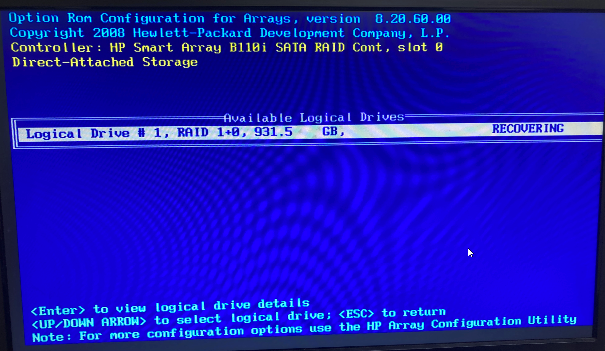 RAID array not rebuilding Hewlett Packard Enterprise Community