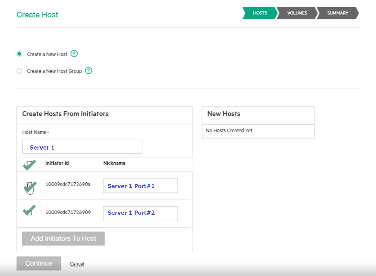 add initiator to host Page 3 Hewlett Packard Enterprise Community