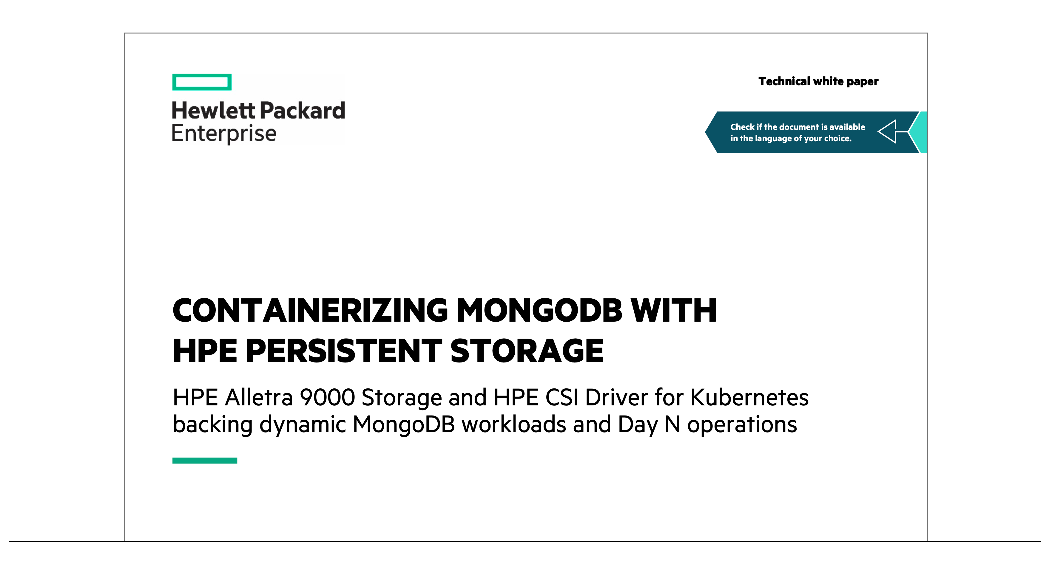 Containerizing MongoDB with HPE Persistent Storage