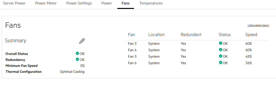 fan speed on iLO 3.04