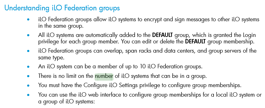iLO Federation Maximum nodes in a group? - Hewlett Packard Enterprise  Community - 6649610