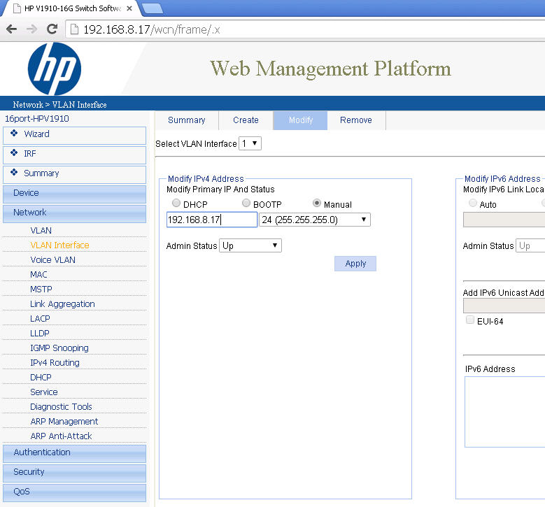 How to config default gateway on switch hp v1910? - Hewlett Packard  Enterprise Community