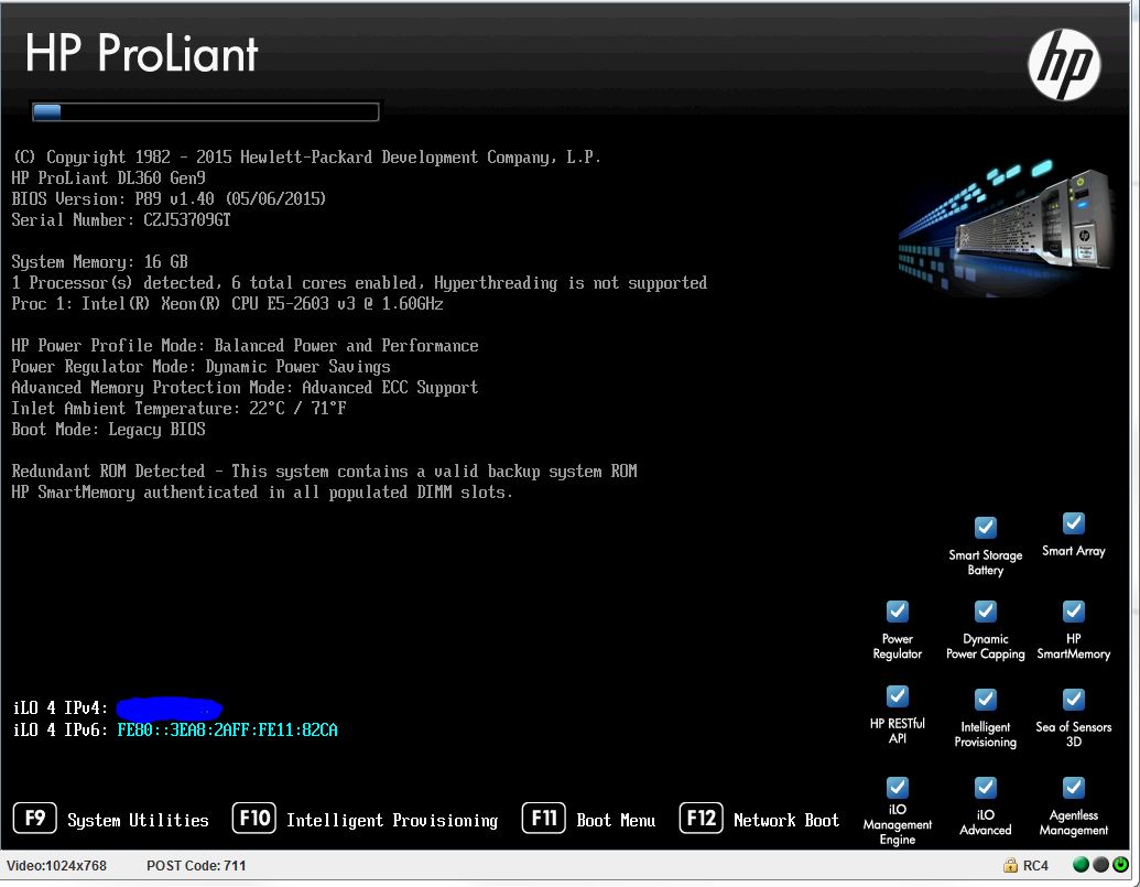 Proliant DL360 gen9 Post code 711 stale during BIO... - Hewlett Packard  Enterprise Community