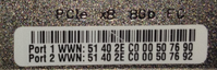 WWN label on FC HBA-2