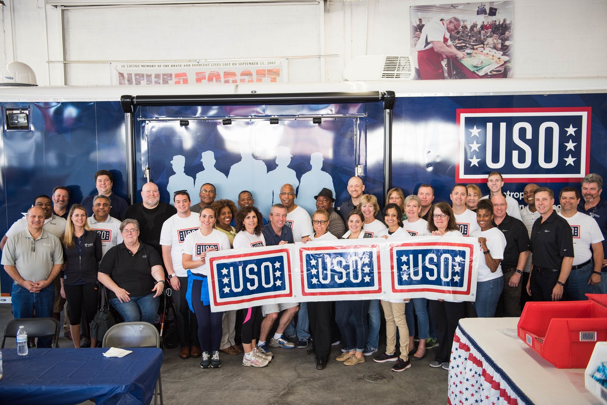 HPE Veteran Allies supporting our troops during a volunteer activity with the USO.